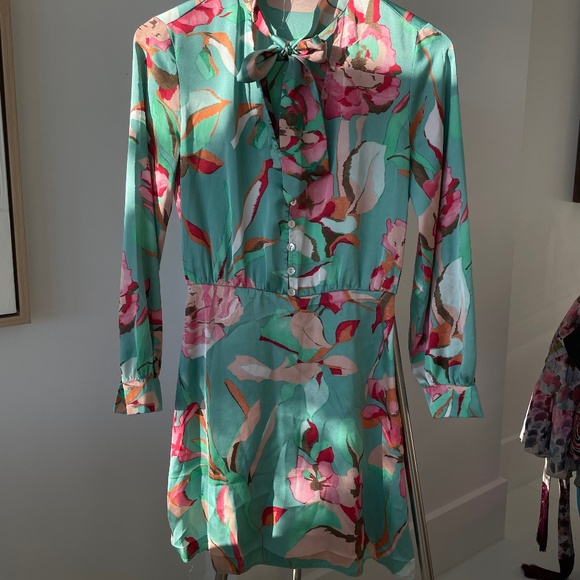 Zara Teal Bow Dress - Picture 1 of 4
